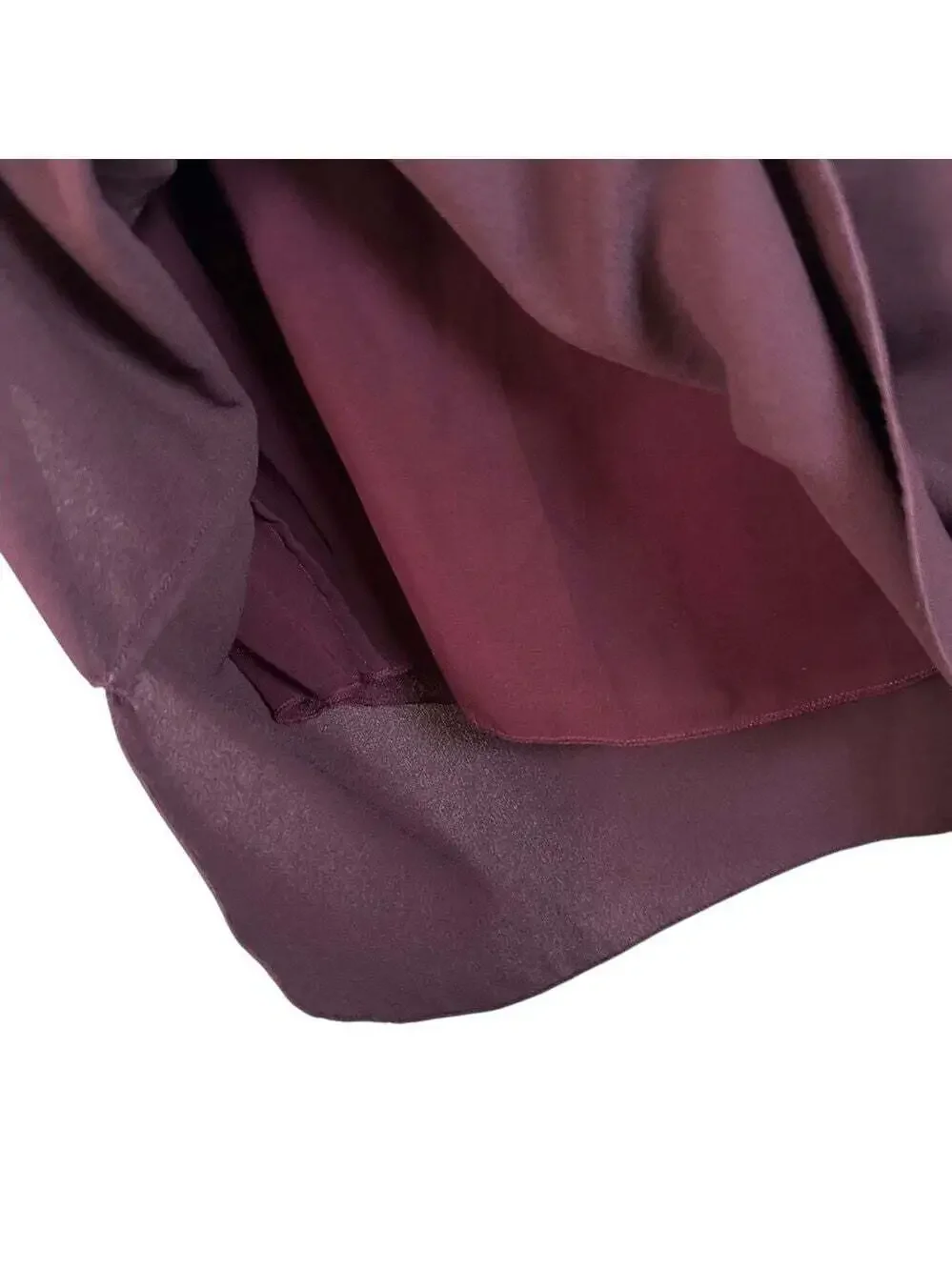 Aritzia Monge Dress Burgundy Sleeveless V Neck Silk Trim Midi Cocktail Party Med